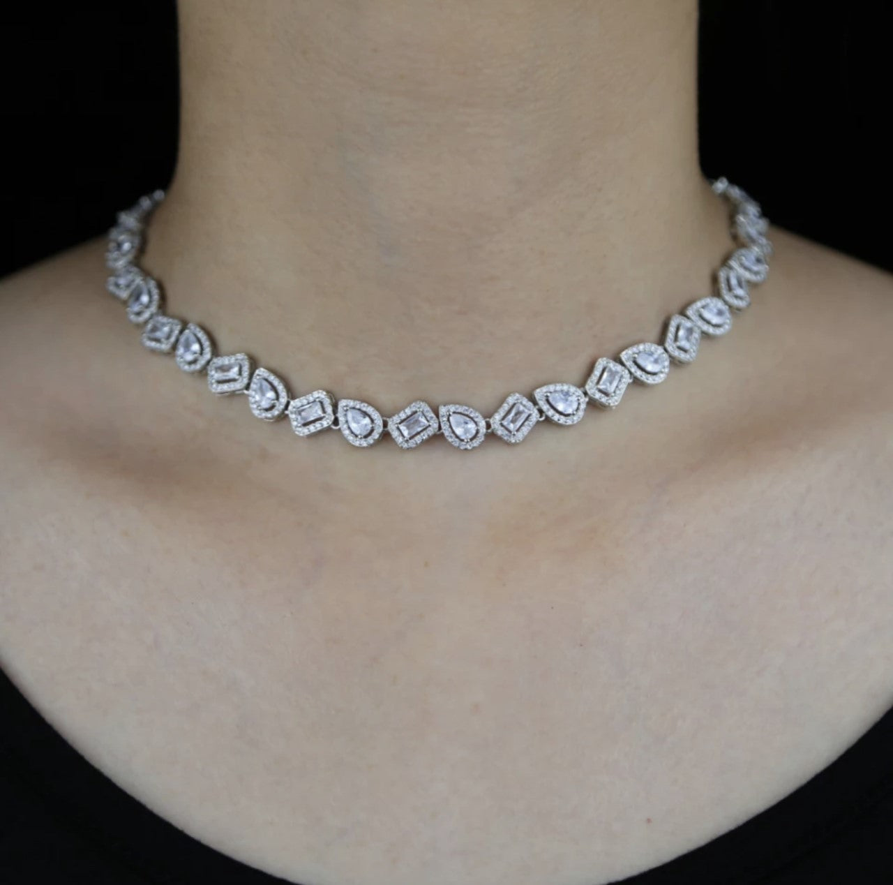 Silver Baguette Necklace