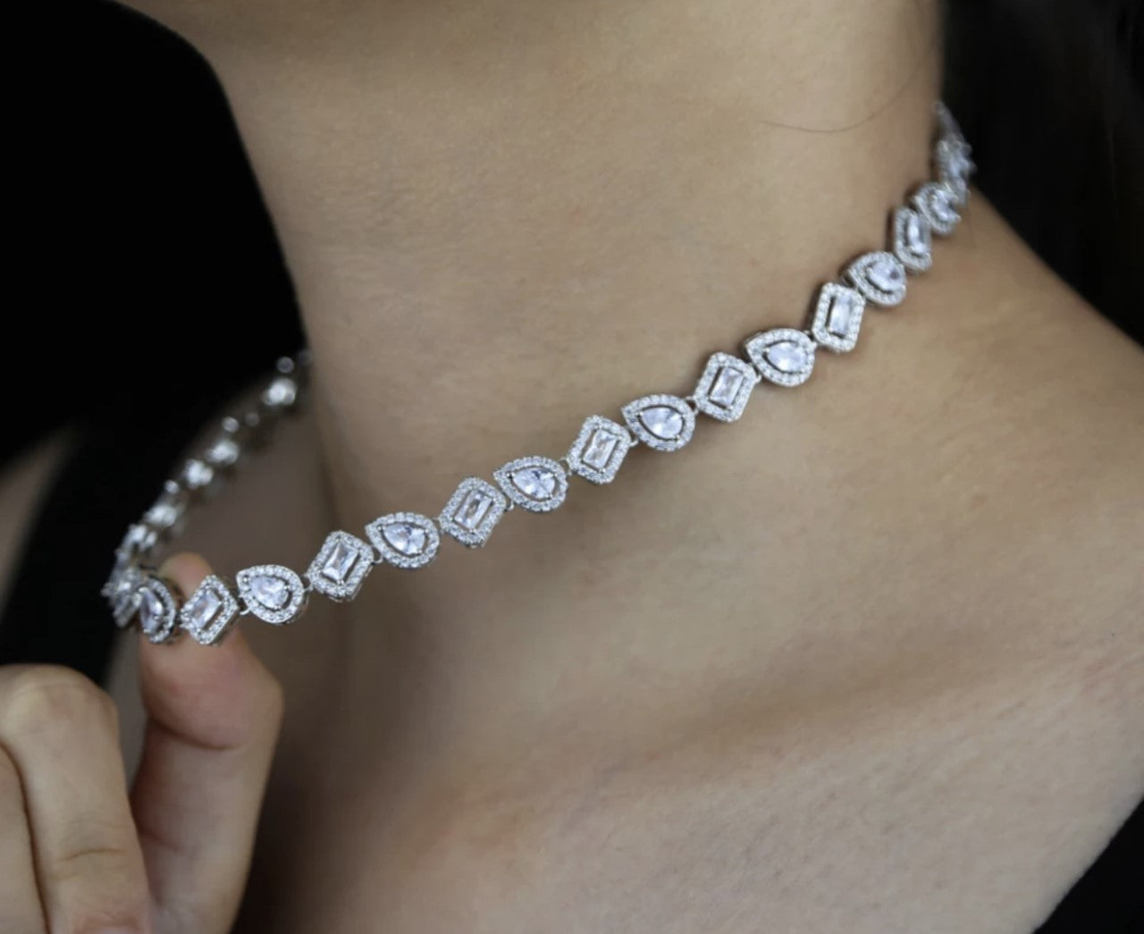 Silver Baguette Necklace