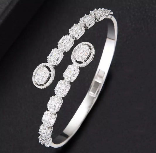 Silver Baguette Bangle