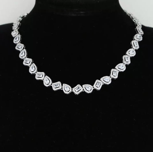 Silver Baguette Necklace