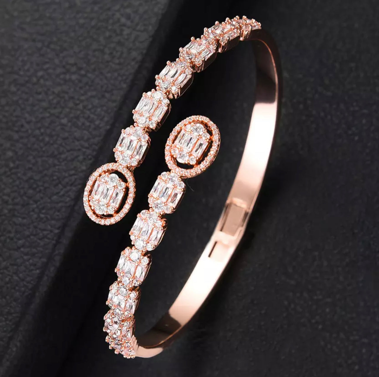 Rose Gold Baguette Bangle