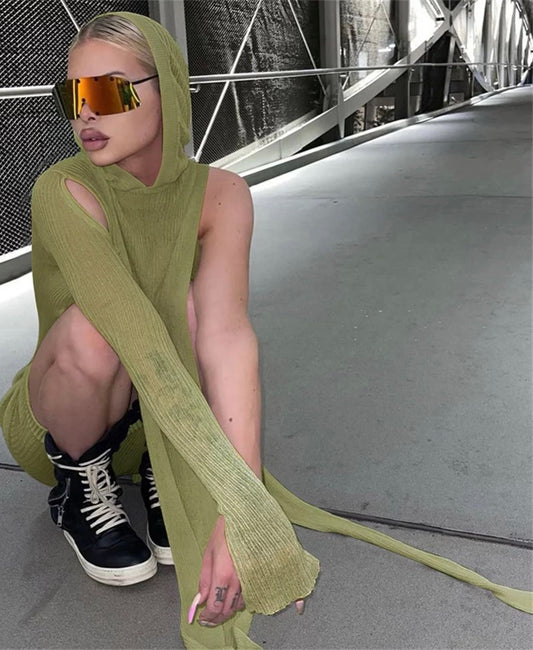 Edgy girl dress (sage)