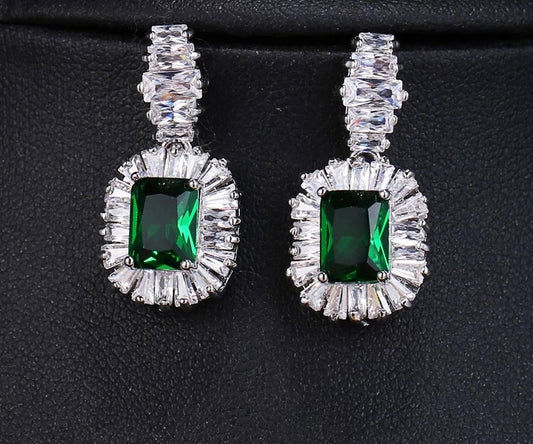 Emerald green earrings